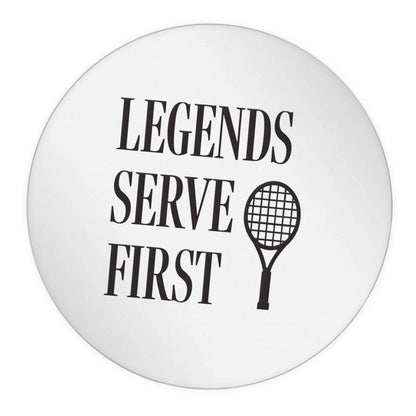 Legends serve first 24 @ 45mm matt circle stickers
