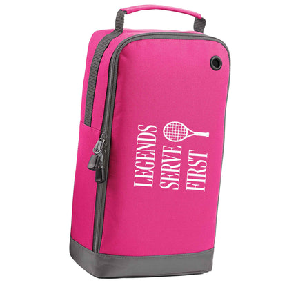 Legends serve first pink sports shoe bag horizontal print