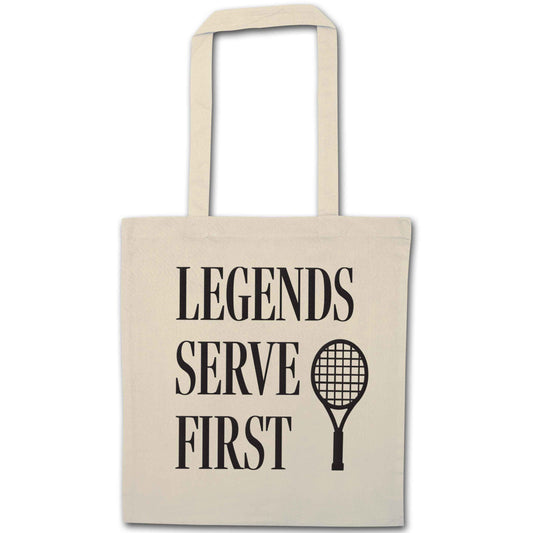 Legends serve first natural tote bag