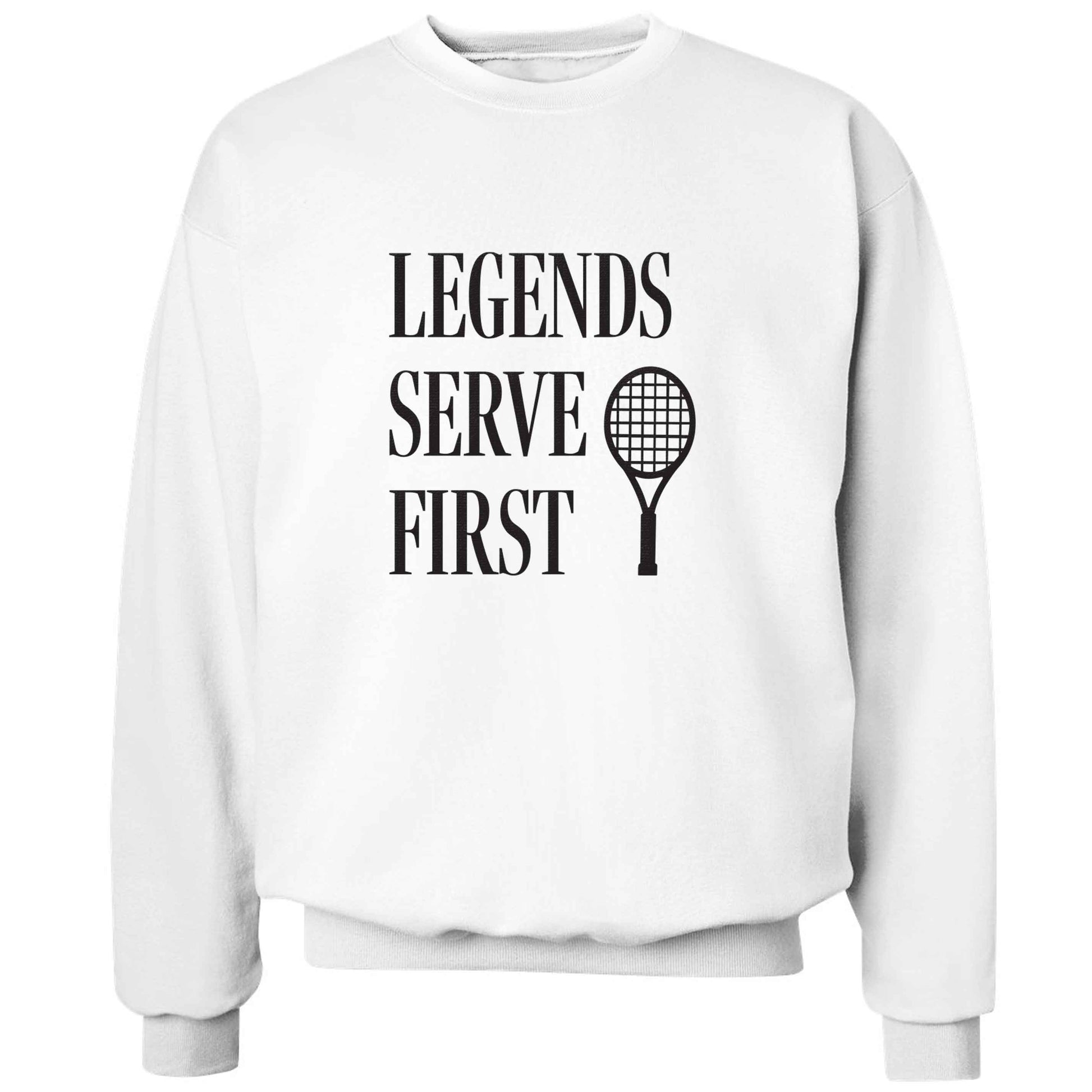 Legends serve first adult's unisex white sweater 2XL