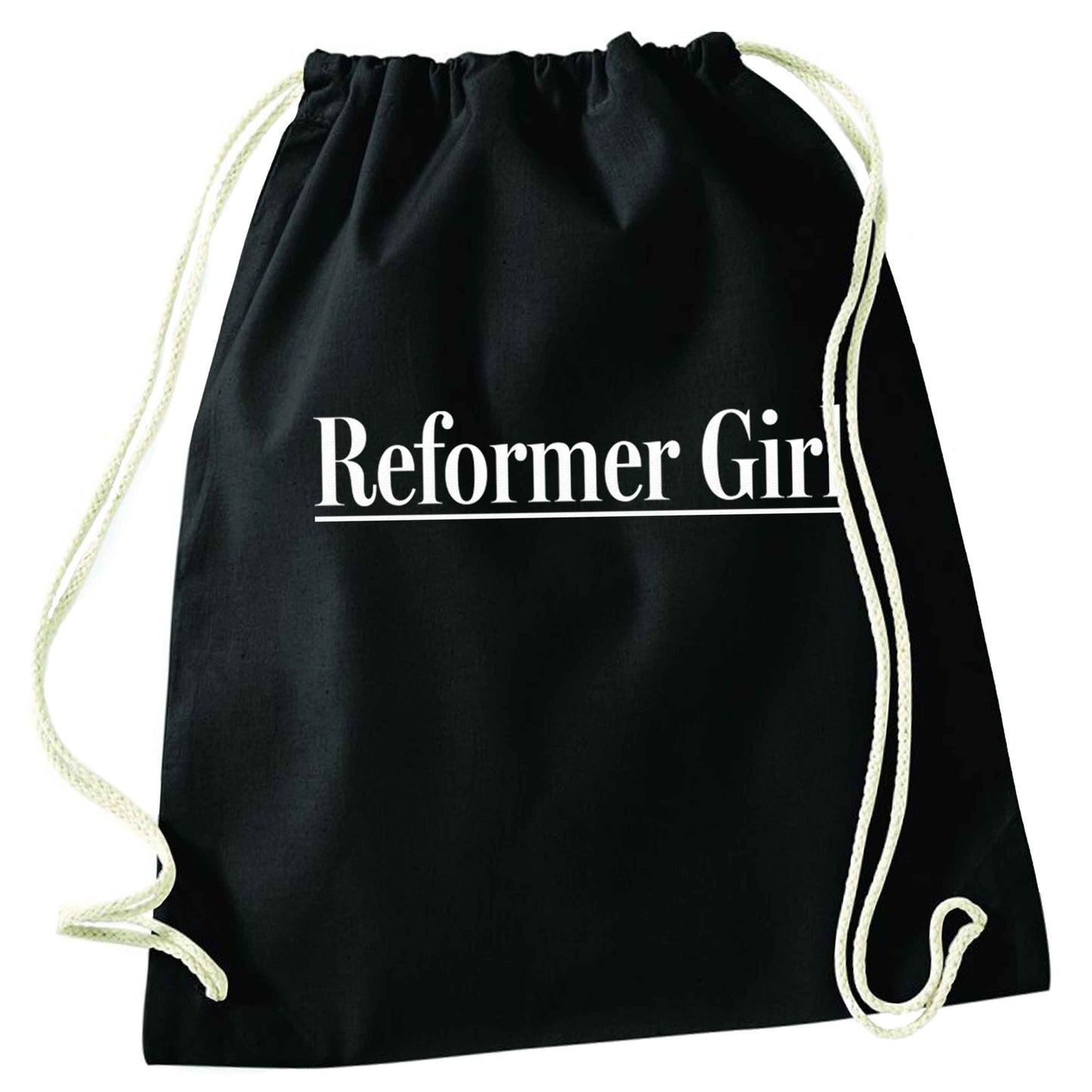 Reformer girl black drawstring bag