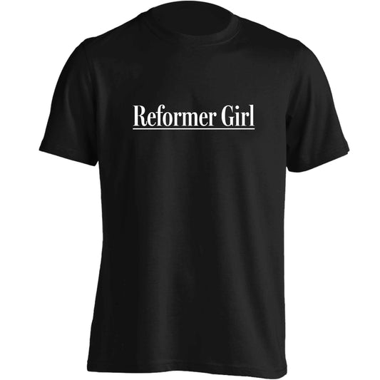 Reformer girl adults unisex black Tshirt 2XL