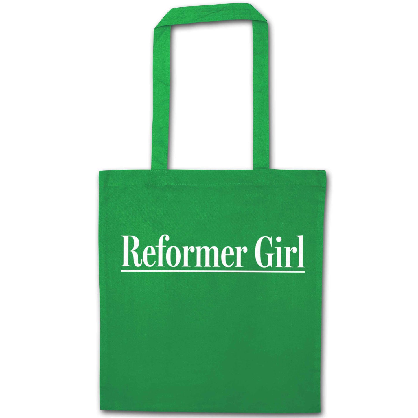 Reformer girl green tote bag