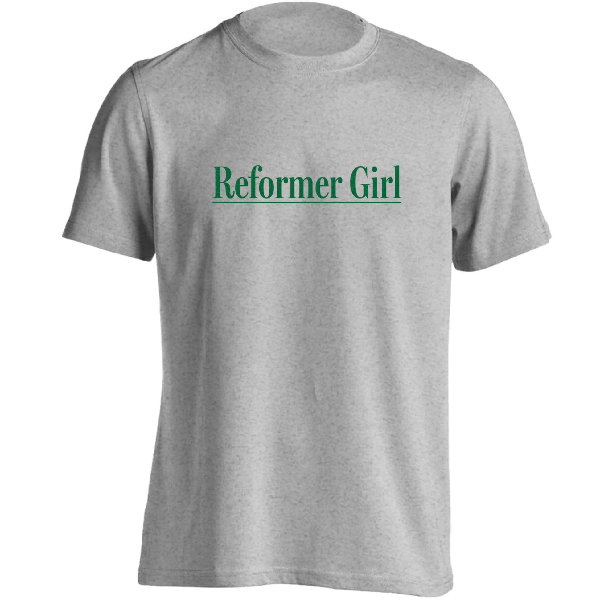 Reformer girl adults unisex grey Tshirt 2XL