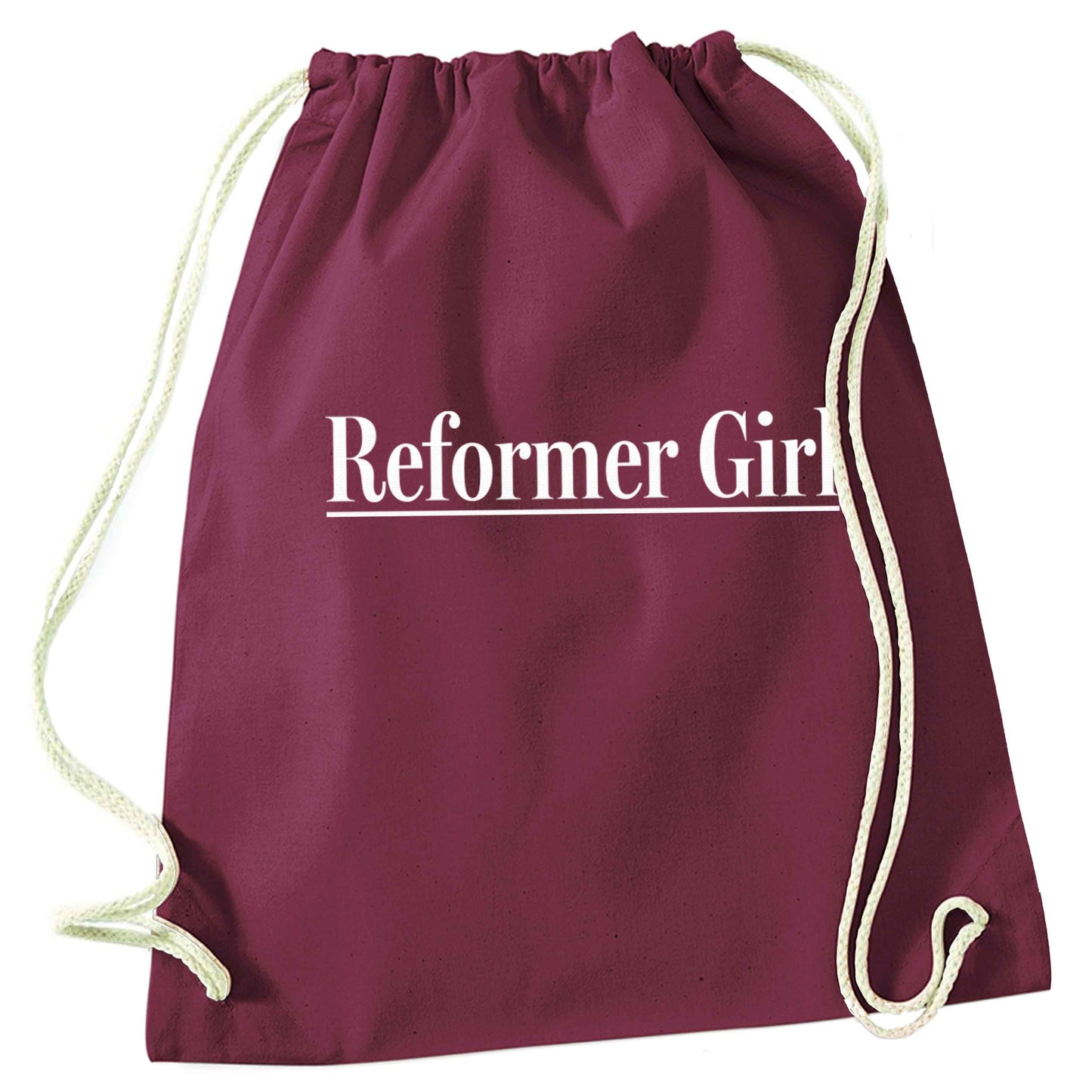 Reformer girl maroon drawstring bag
