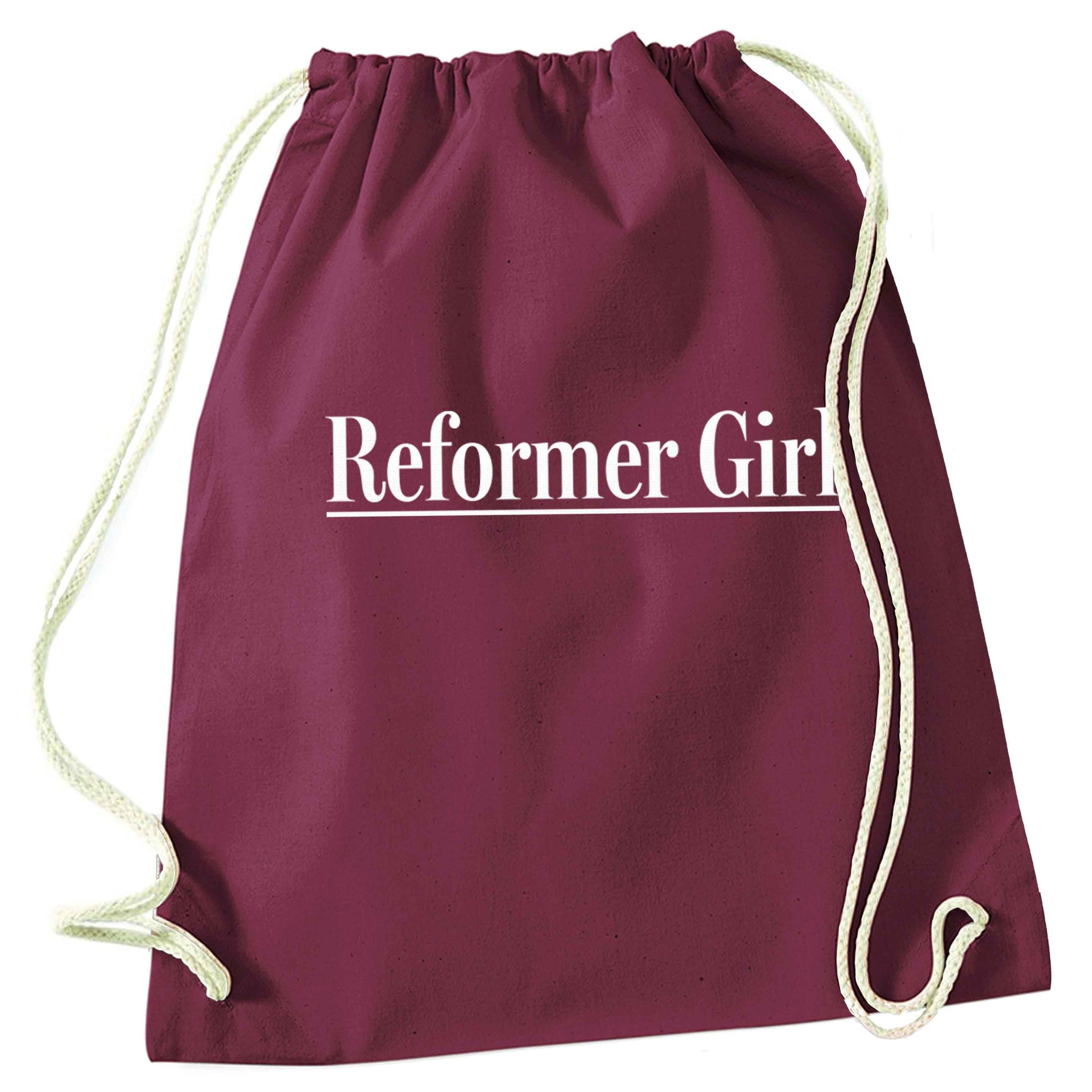 Reformer girl maroon drawstring bag