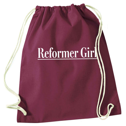 Reformer girl maroon drawstring bag