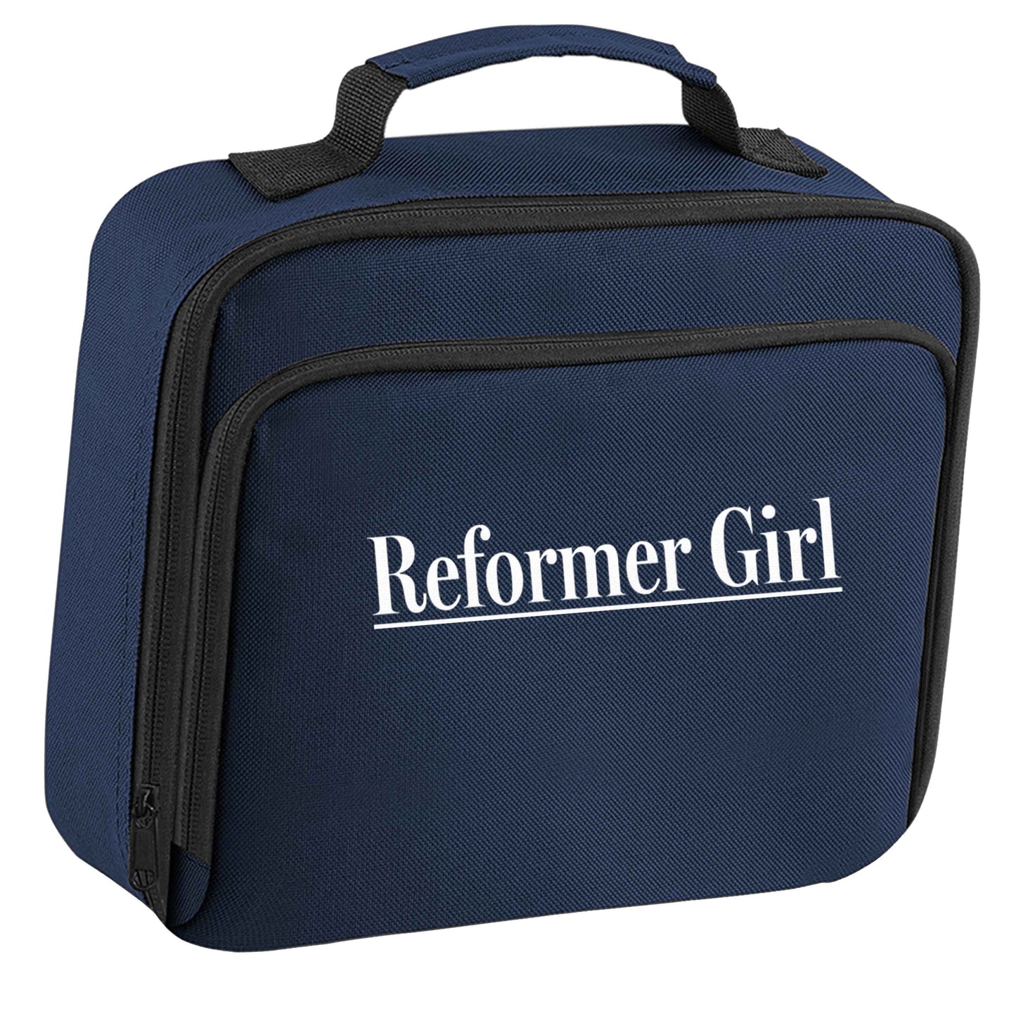 Reformer girl insulated navy lunch bag cooler