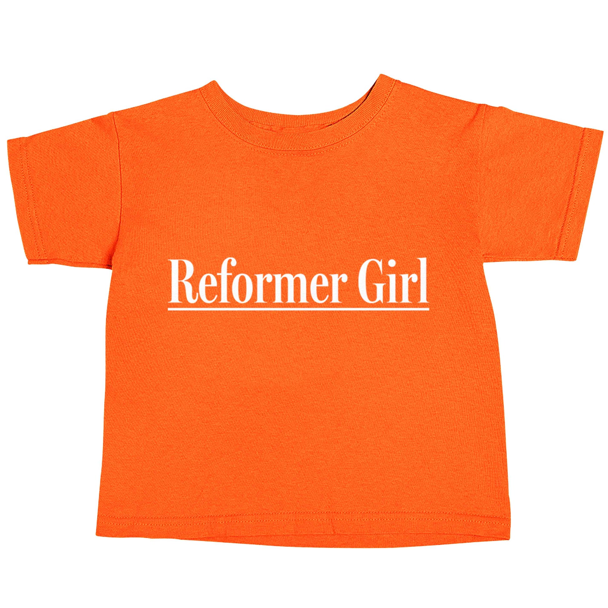 Reformer girl orange baby toddler Tshirt 2 Years