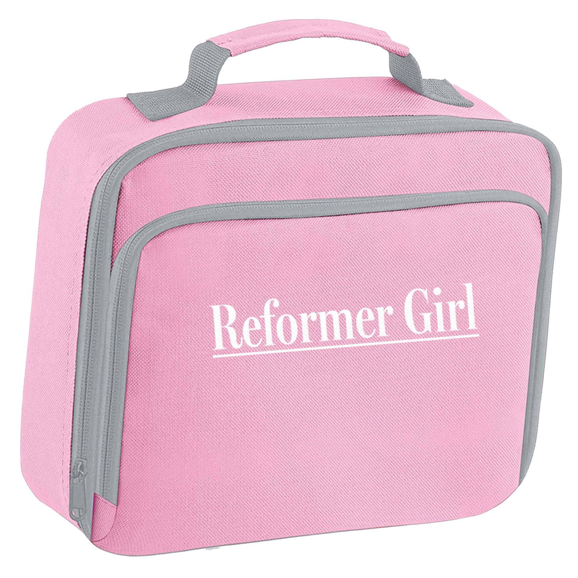 Reformer girl insulated pink lunch bag cooler