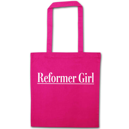 Reformer girl pink tote bag