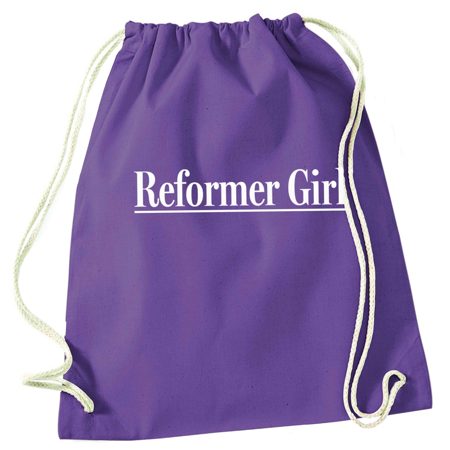 Reformer girl purple drawstring bag