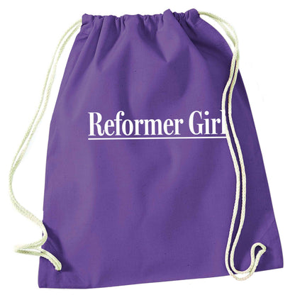 Reformer girl purple drawstring bag