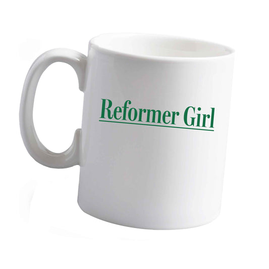 10 oz Reformer girl ceramic mug left sided
