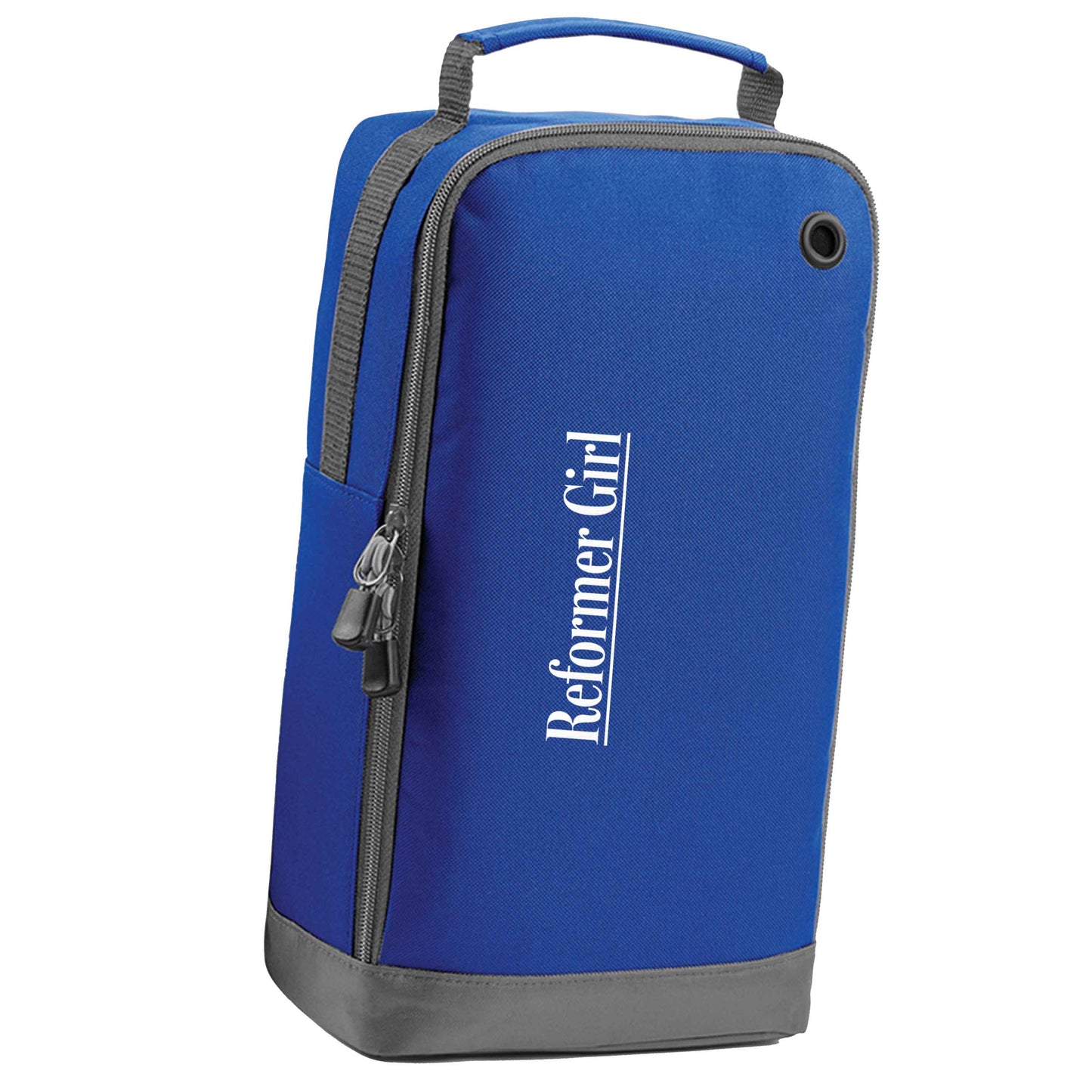 Reformer girl blue sports shoe bag horizontal print