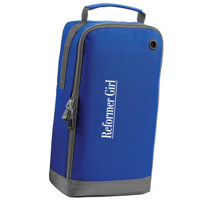 Reformer girl blue sports shoe bag horizontal print
