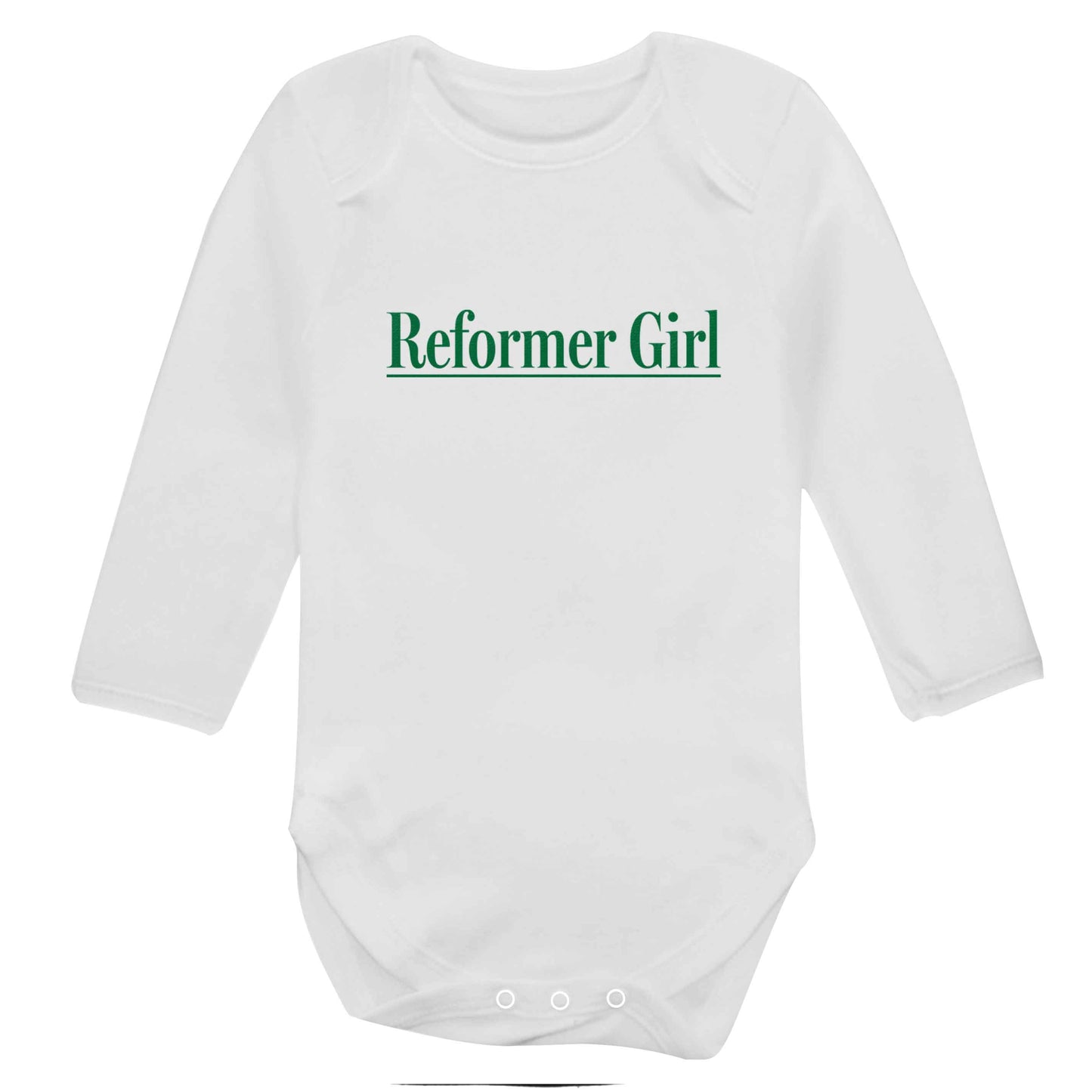 Reformer girl baby bodysuit long sleeved white 6-12 months