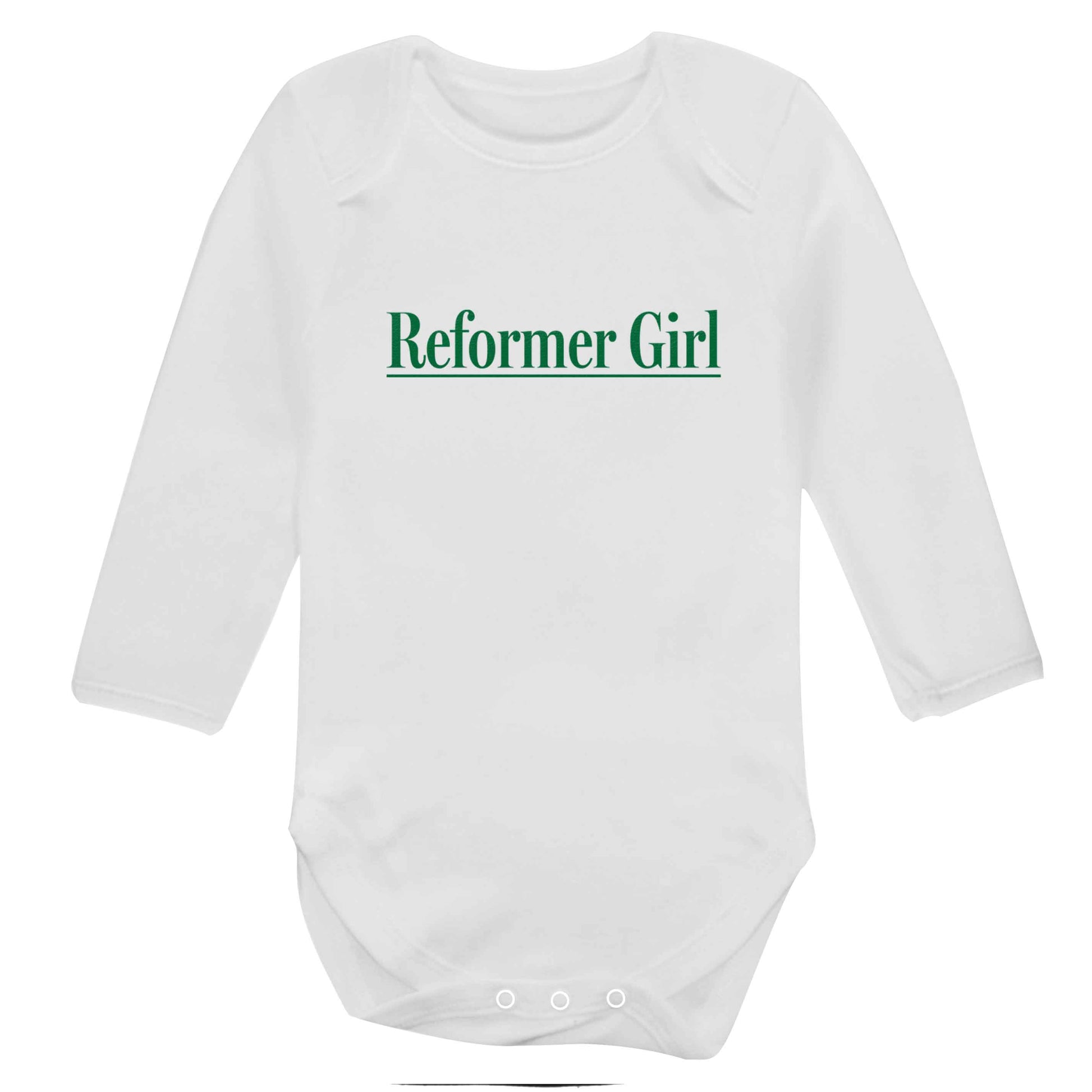Reformer girl baby bodysuit long sleeved white 6-12 months