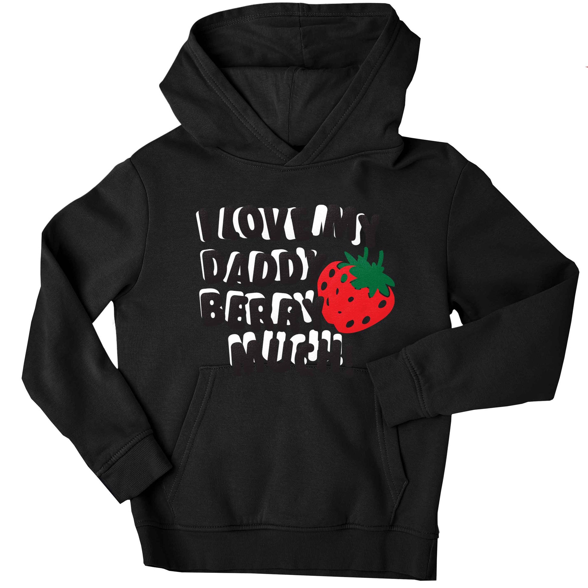 I love my daddy berry much children's black hoodie 12-13 Years