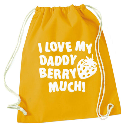 I love my daddy berry much mustard drawstring bag
