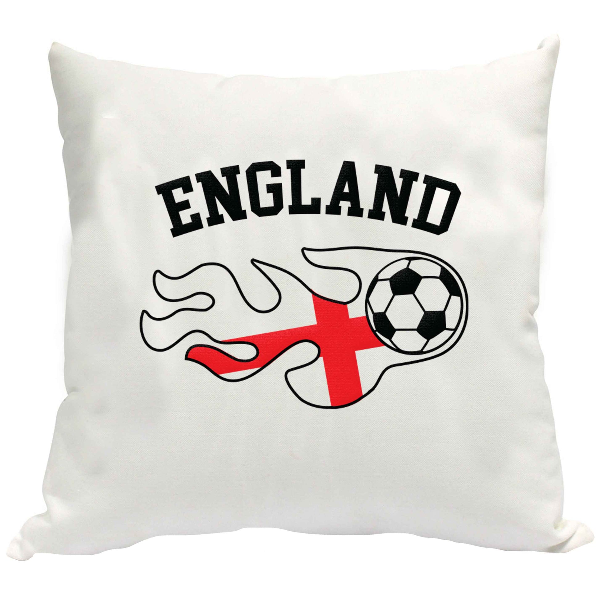 Flaming football England flag cushion cover