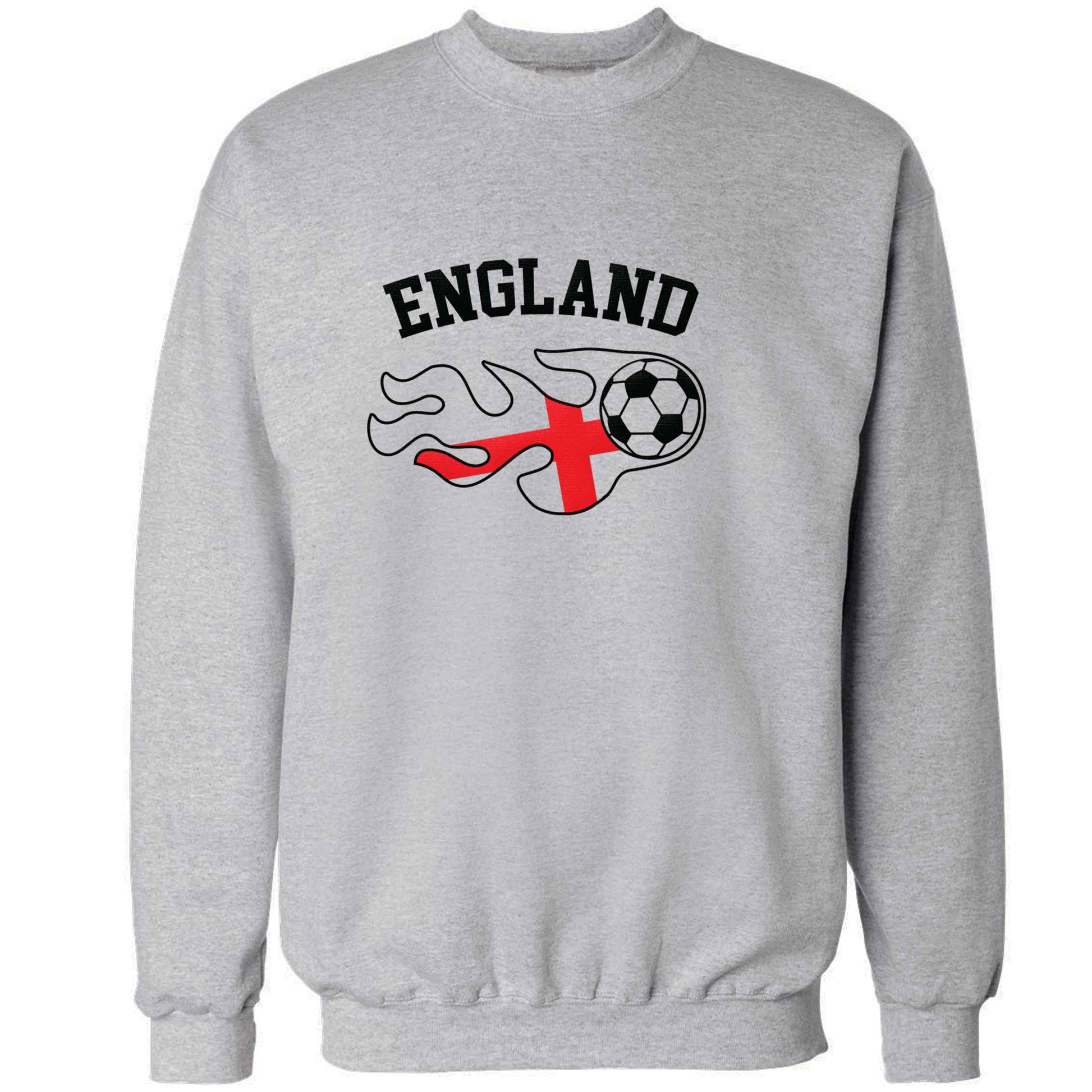 Flaming football England flag adult's unisex grey sweater 2XL