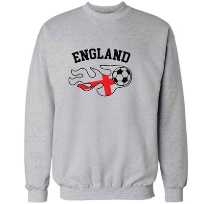 Flaming football England flag adult's unisex grey sweater 2XL