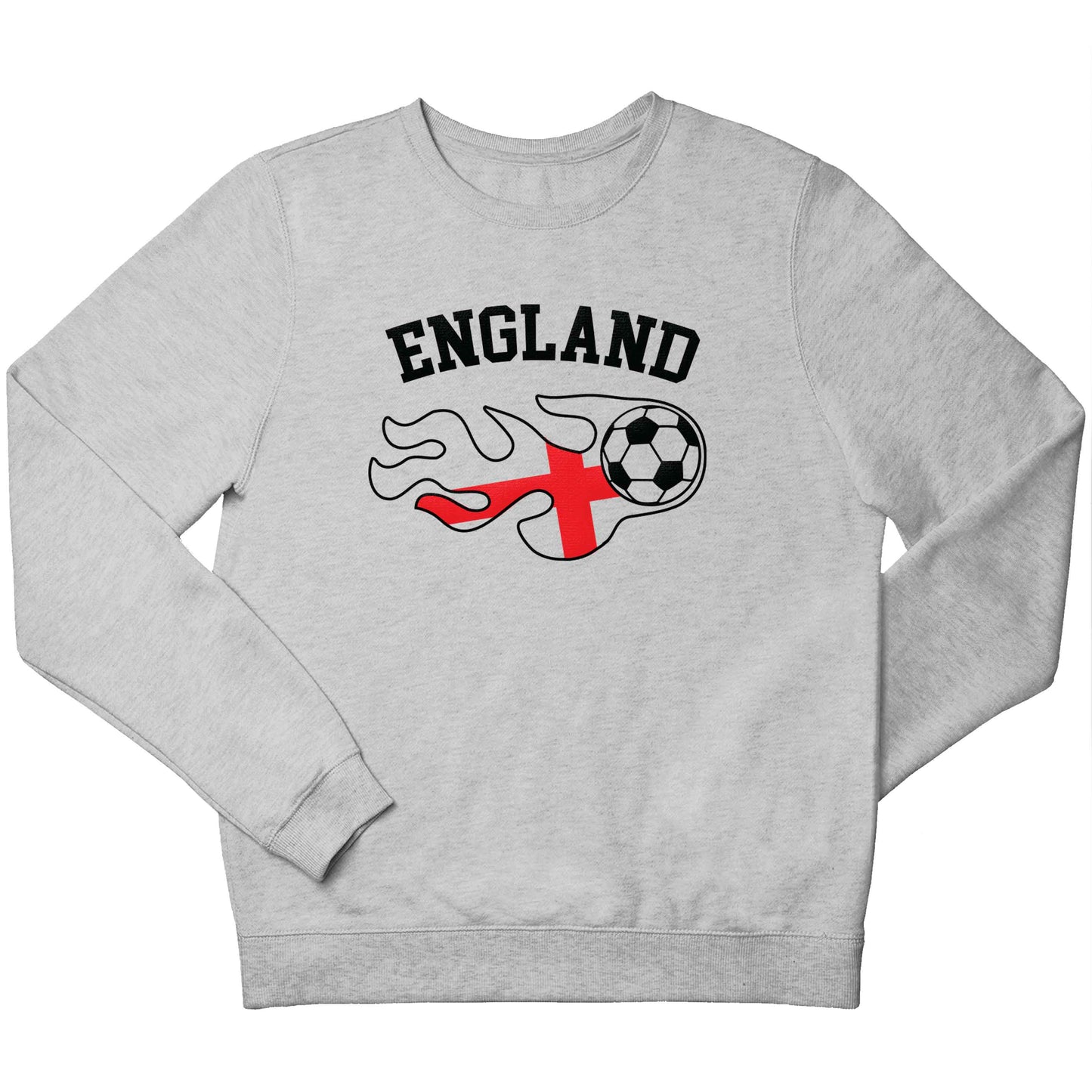Flaming football England flag children's grey sweater 12-13 Years