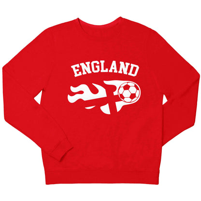 Flaming football England flag children's grey sweater 12-13 Years