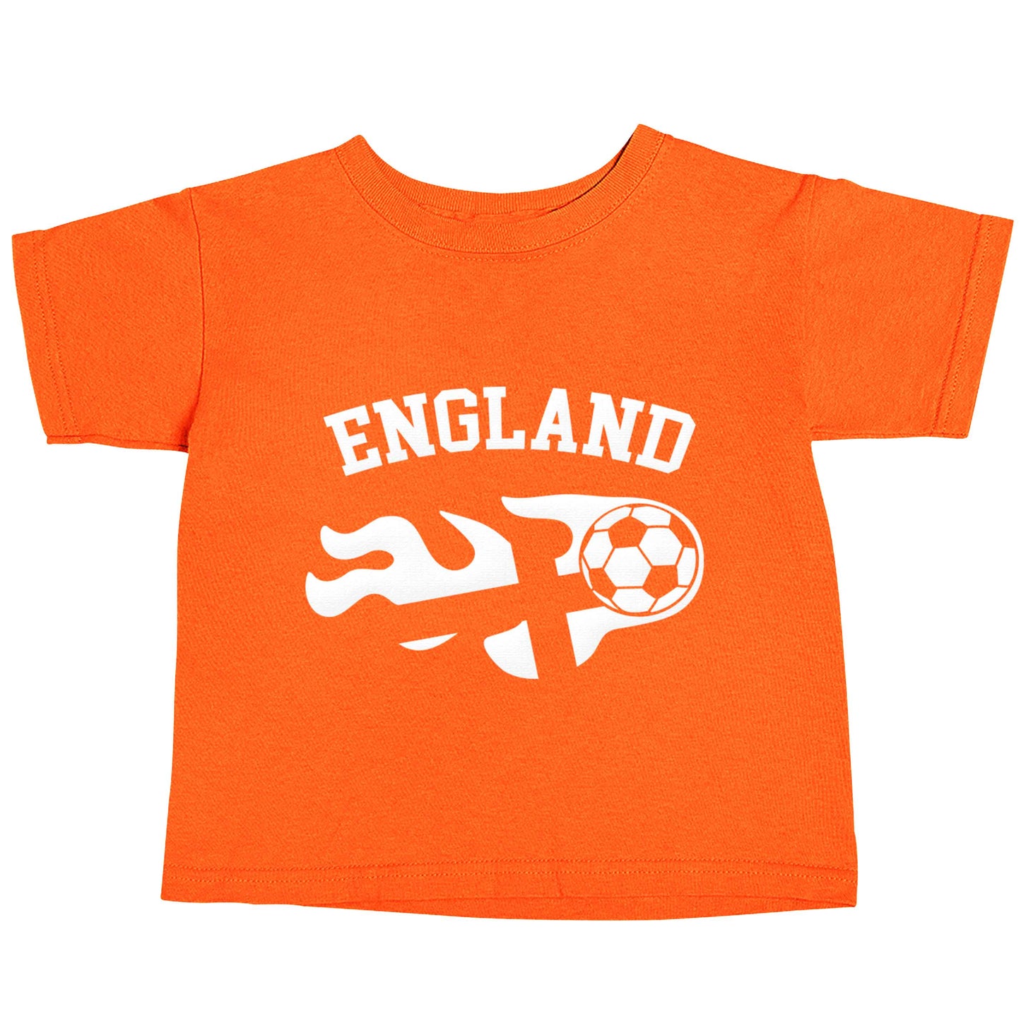 Flaming football England flag orange baby toddler Tshirt 2 Years