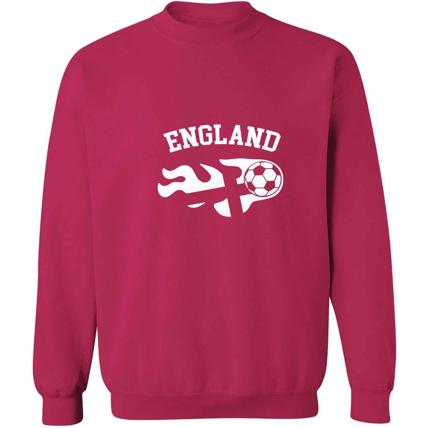 Flaming football England flag adult's unisex pink sweater 2XL
