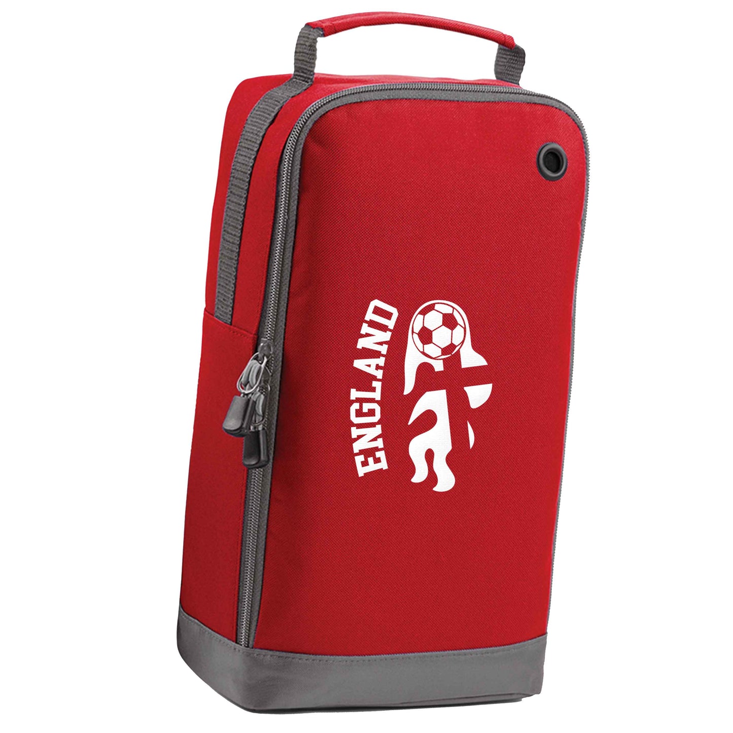 Flaming football England flag red sports shoe bag vertical print