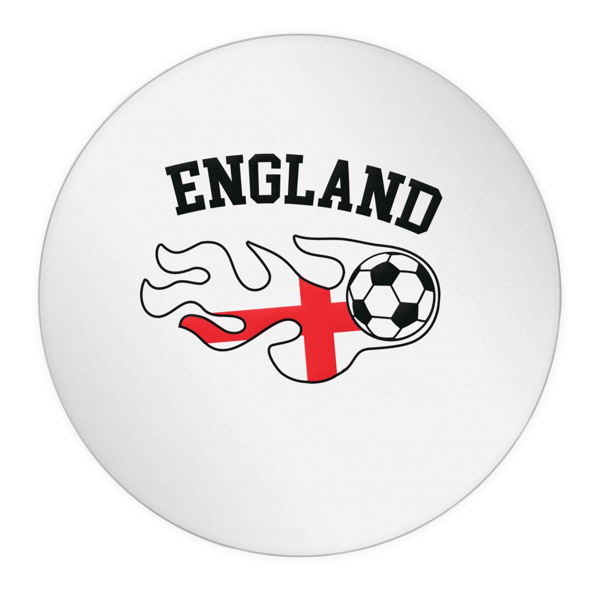 Flaming football England flag 24 @ 45mm matt circle stickers