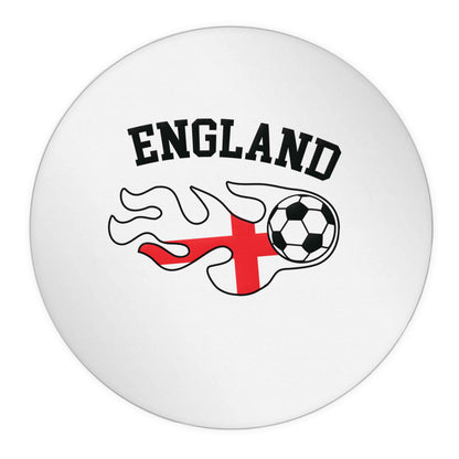 Flaming football England flag 24 @ 45mm matt circle stickers