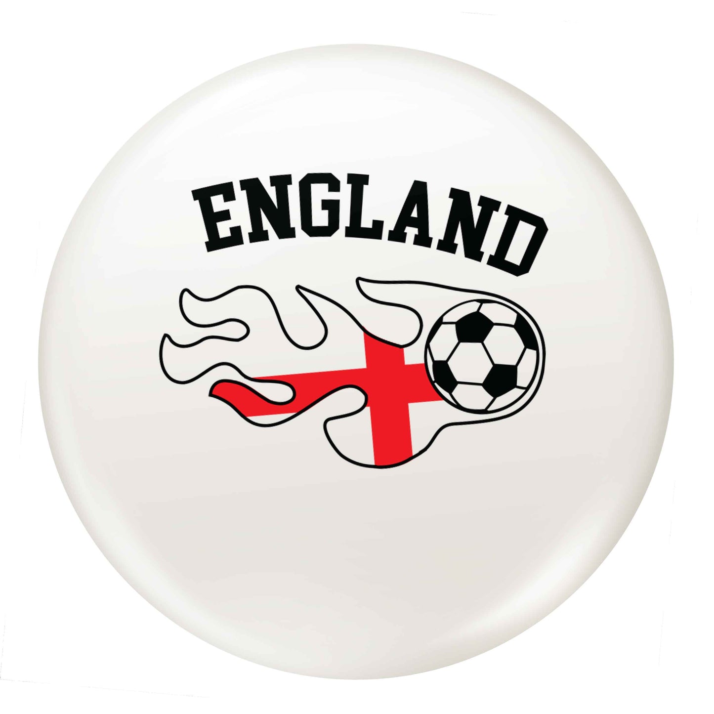Flaming football England flag small 25mm Pin badge