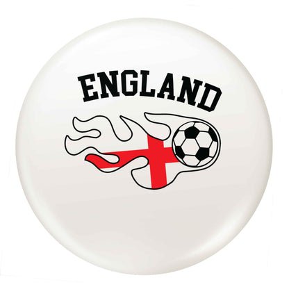 Flaming football England flag small 25mm Pin badge