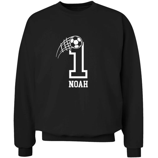 Personalised football number adult's unisex black sweater 2XL