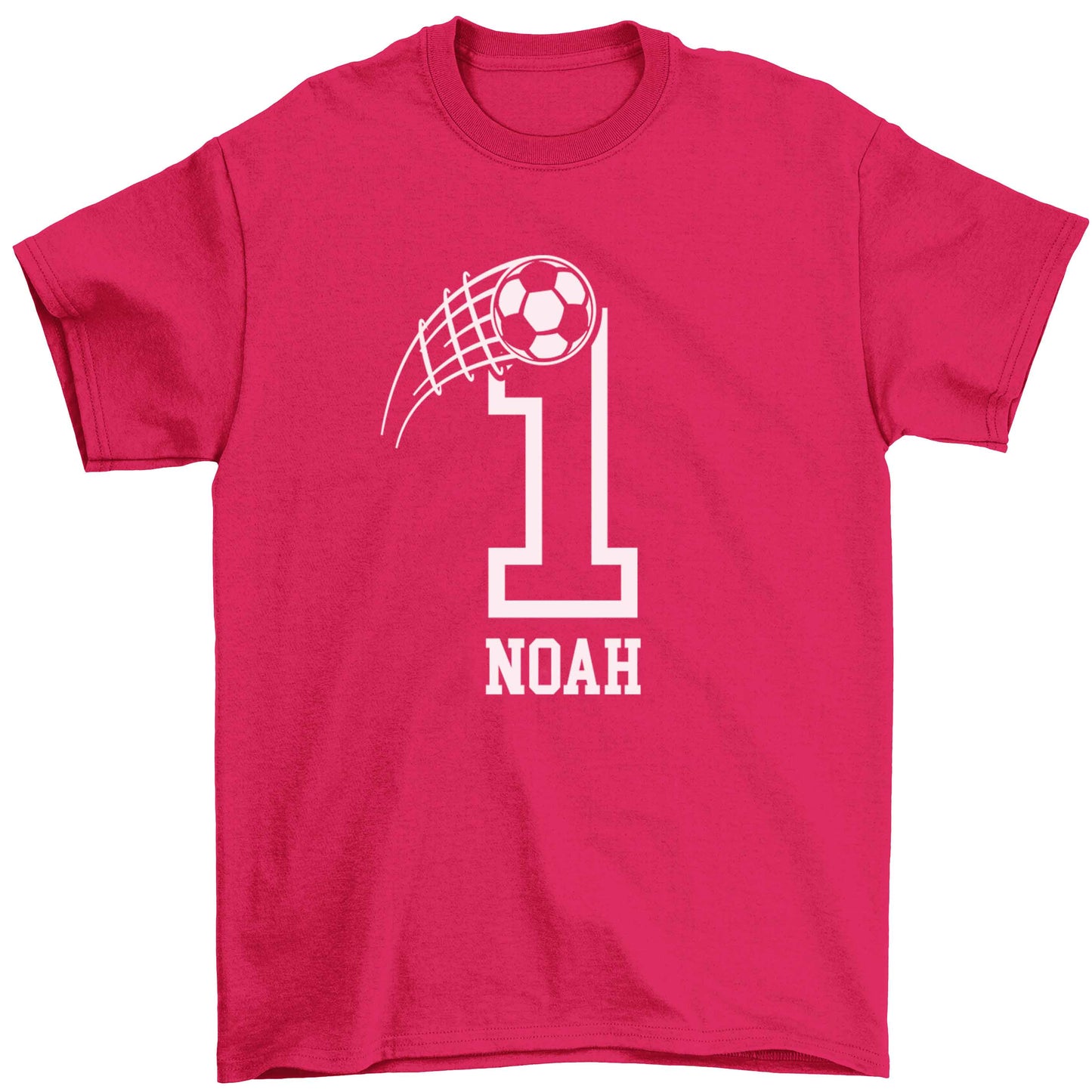 Personalised football number Children's pink Tshirt 12-13 Years