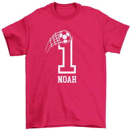 Personalised football number Children's pink Tshirt 12-13 Years