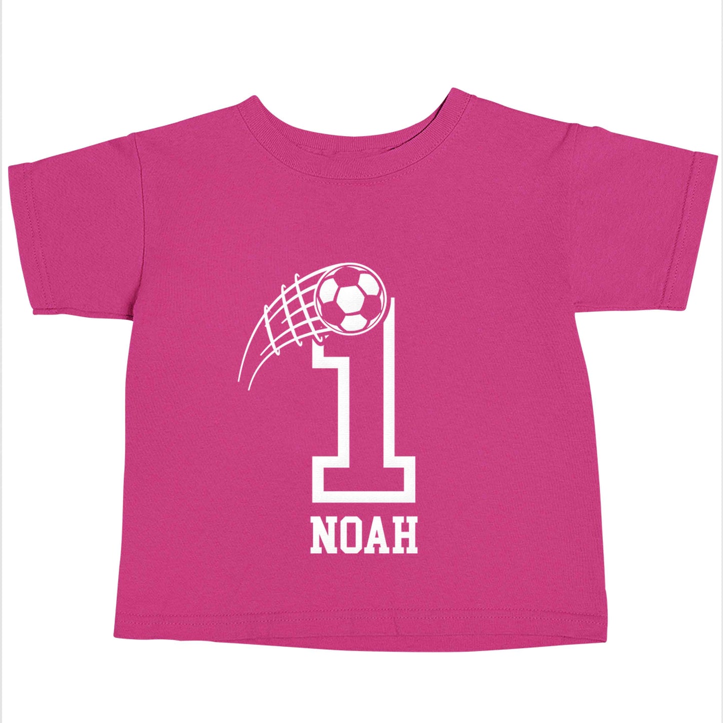 Personalised football number pink baby toddler Tshirt 2 Years