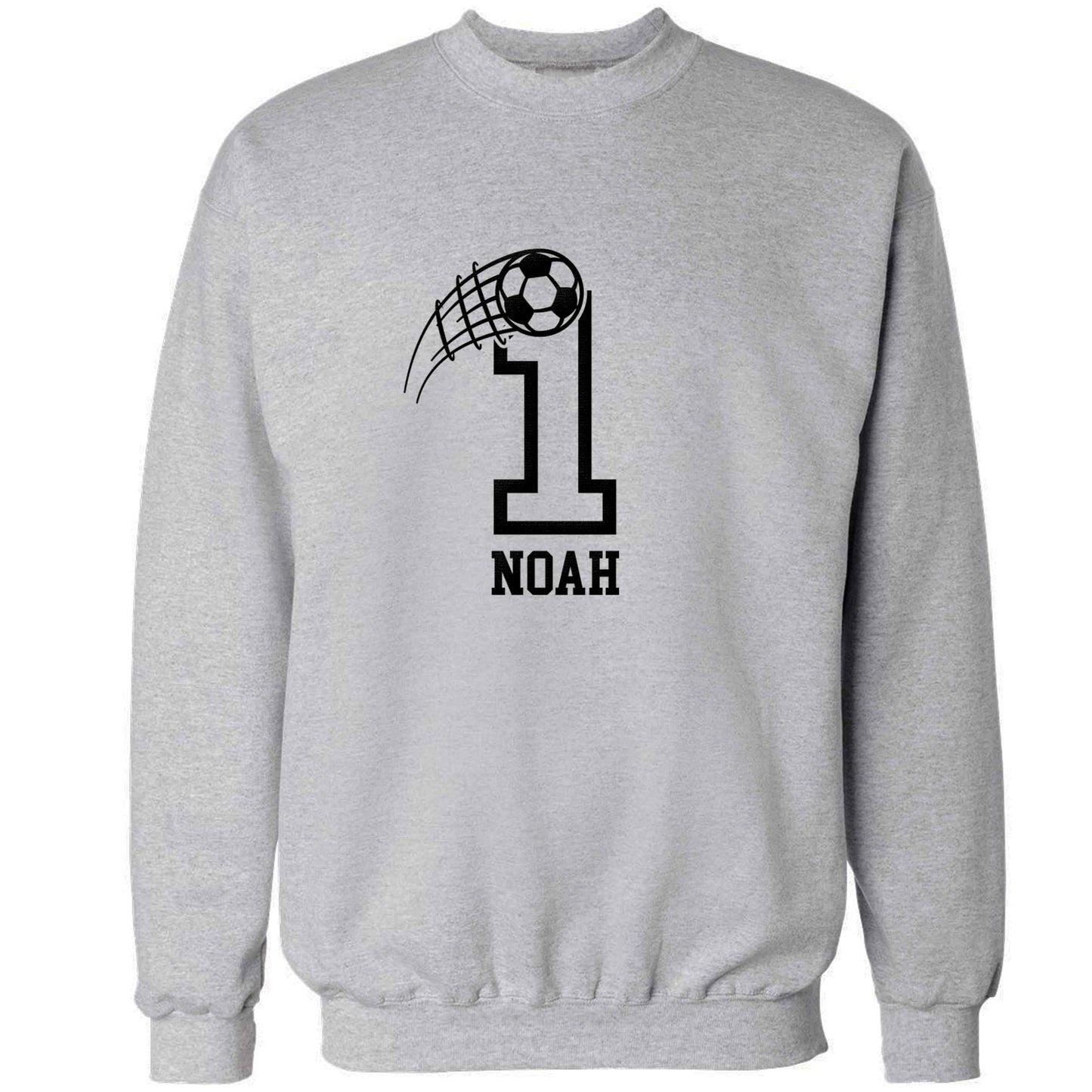 Personalised football number adult's unisex grey sweater 2XL
