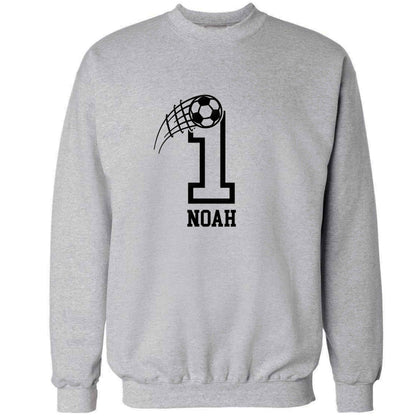 Personalised football number adult's unisex grey sweater 2XL