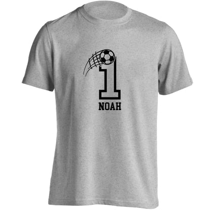 Personalised football number adults unisex grey Tshirt 2XL