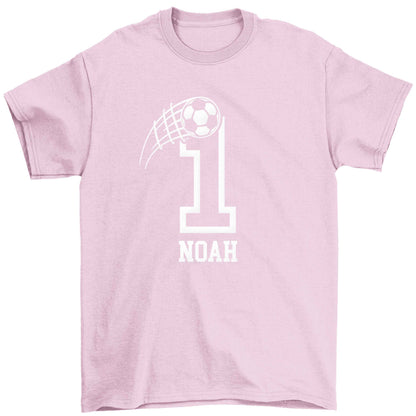 Personalised football number Children's light pink Tshirt 12-13 Years
