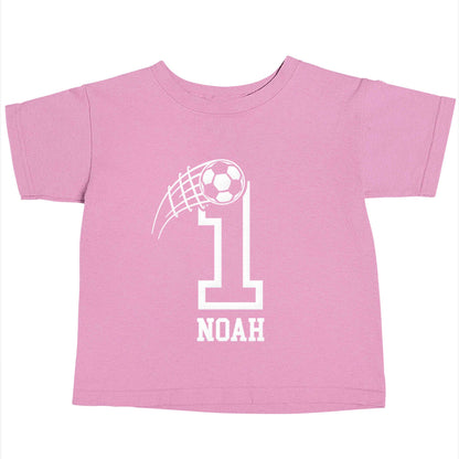 Personalised football number light pink baby toddler Tshirt 2 Years