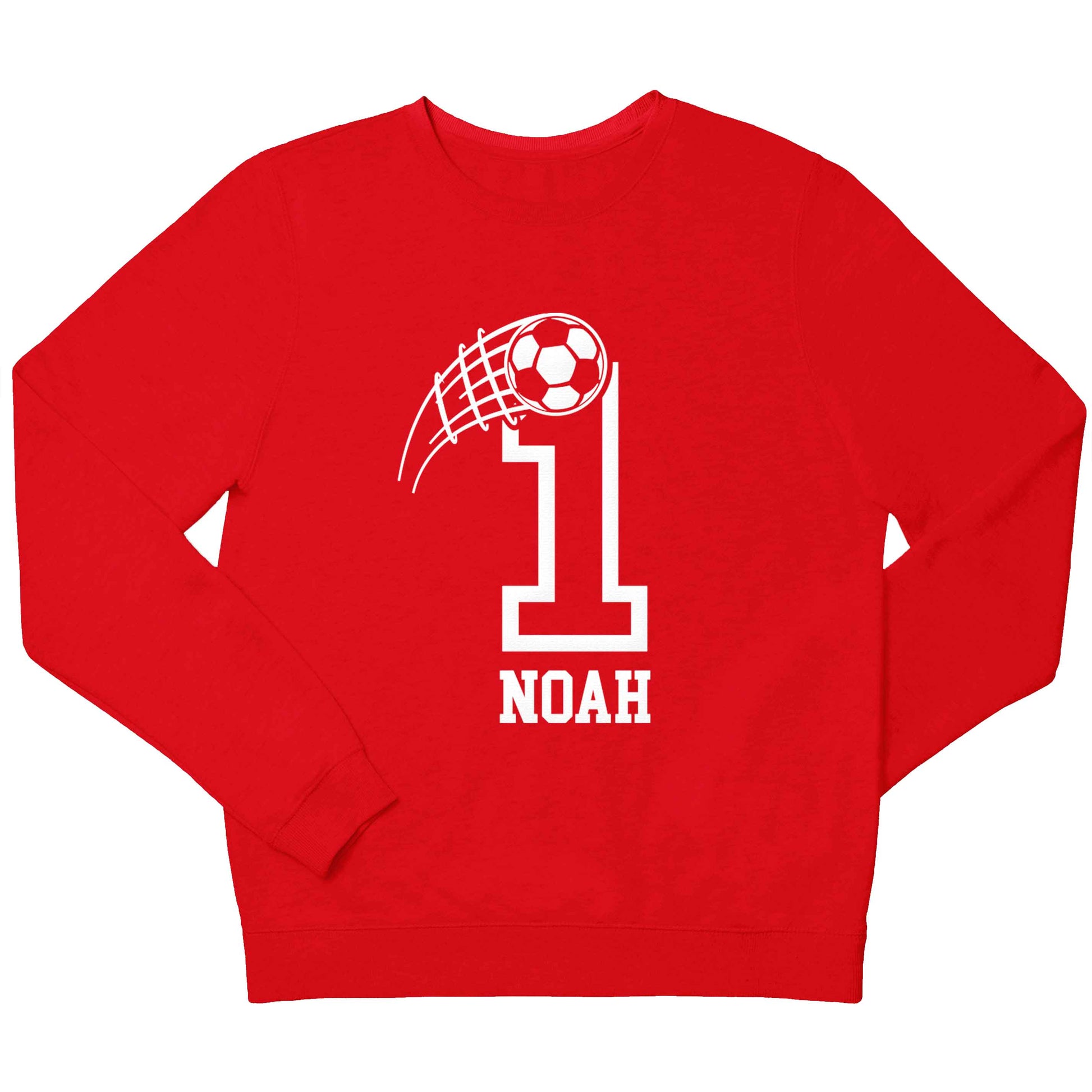 Personalised football number children's grey sweater 12-13 Years