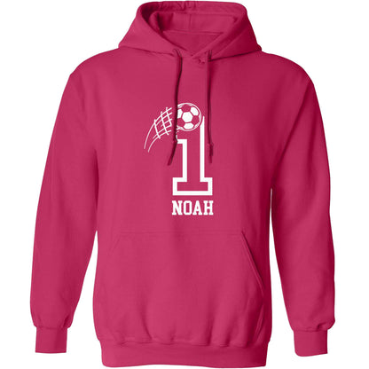Personalised football number adults unisex pink hoodie 2XL