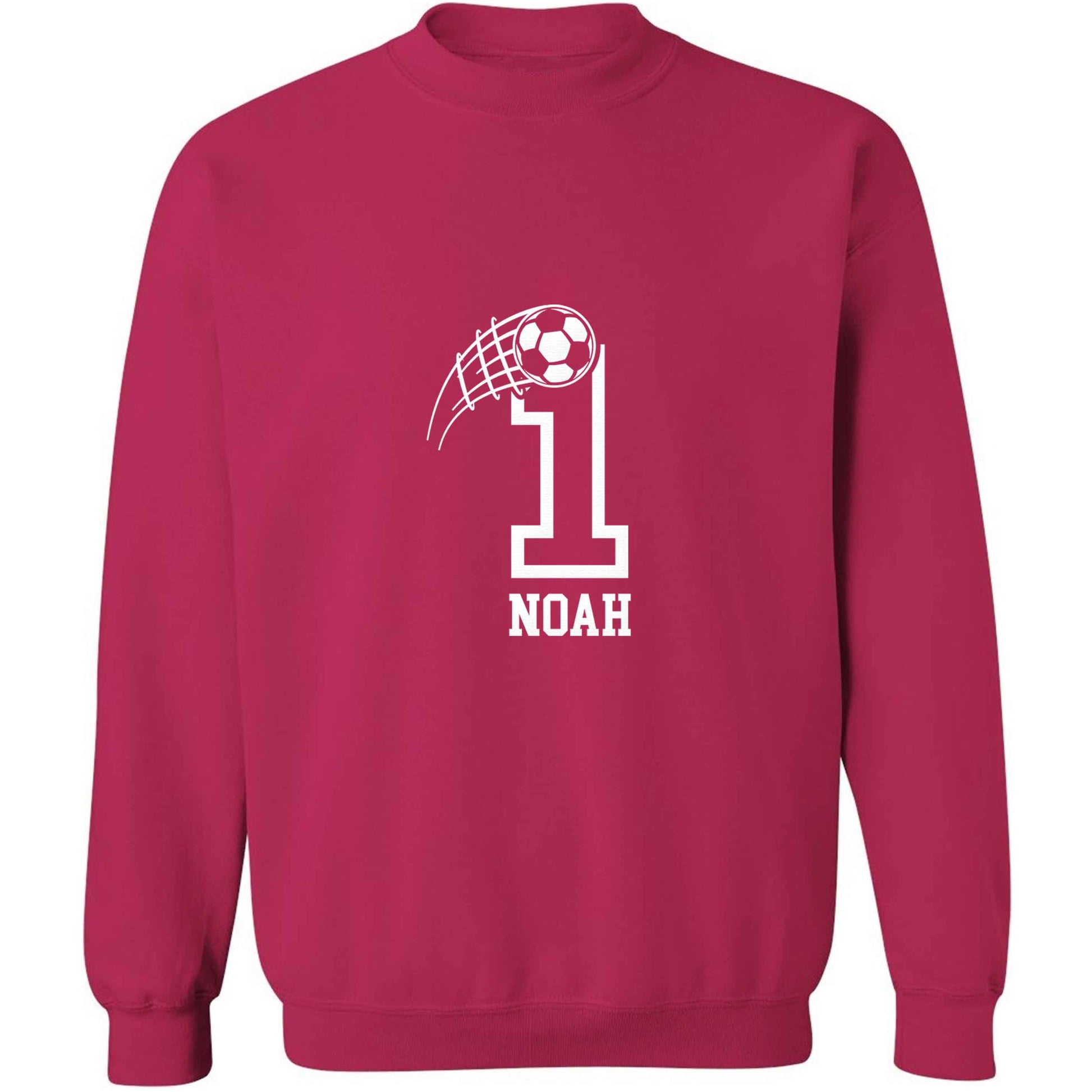 Personalised football number adult's unisex pink sweater 2XL
