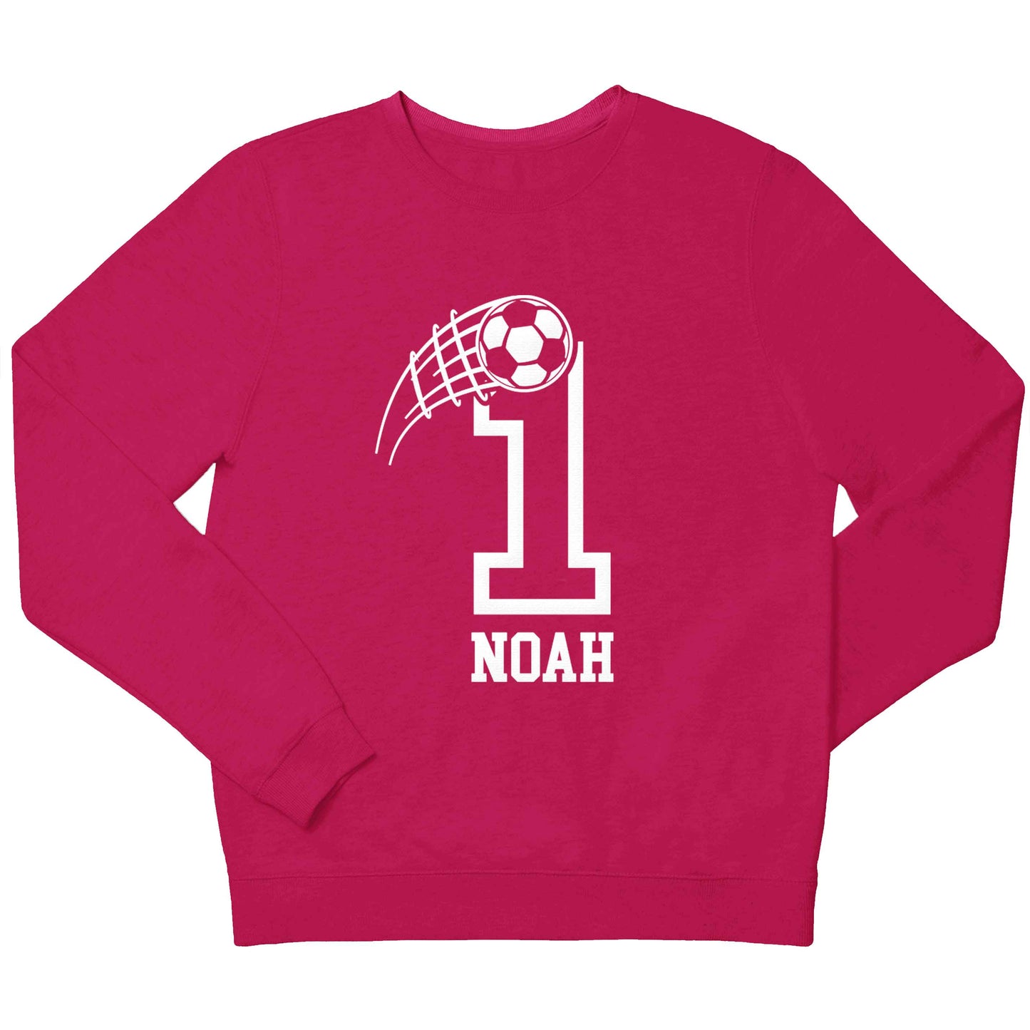 Personalised football number children's pink sweater 12-13 Years
