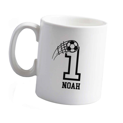 10 oz Personalised football number ceramic mug left sided